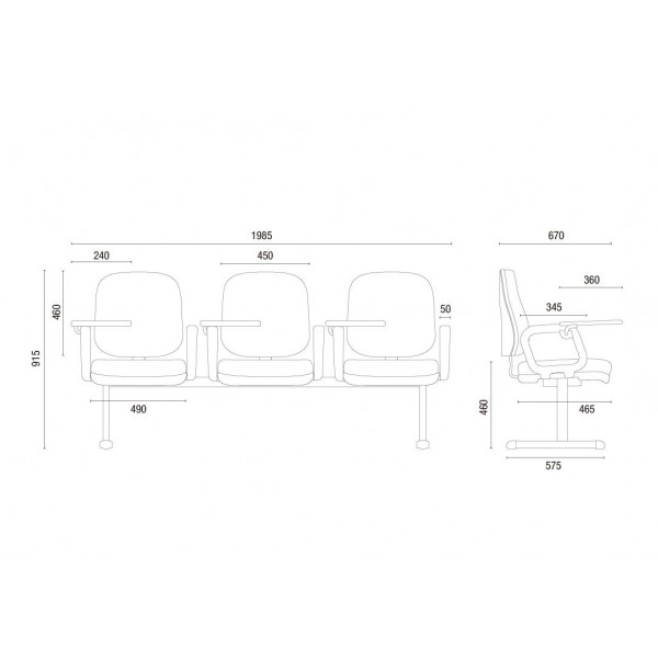 Cadeira Cavaletti Diretor Longarina 4005 U