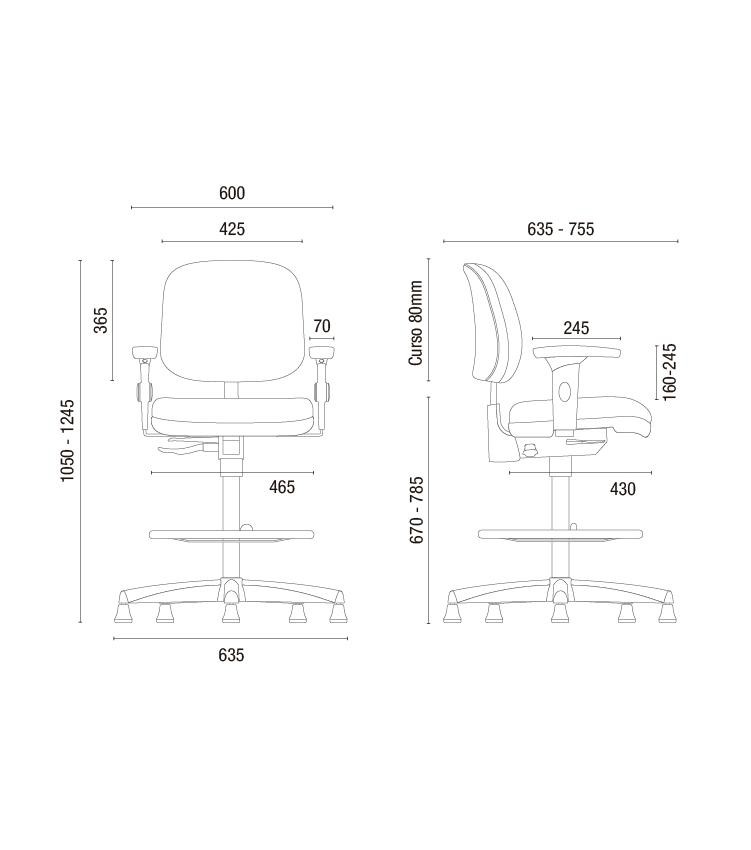 Cadeira Cavaletti Executiva Stool 4123
